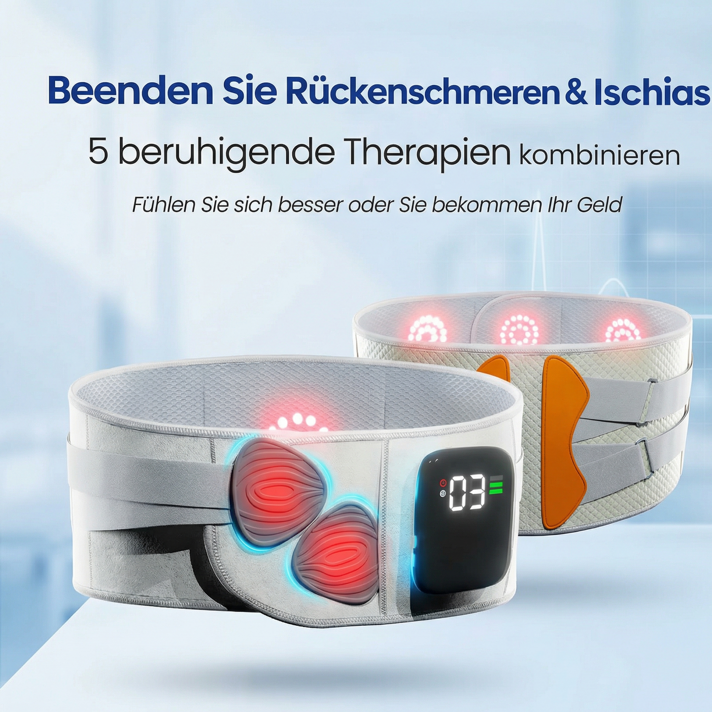 LeVoriaa Rückenstützgürtel mit Massage & Rotlicht